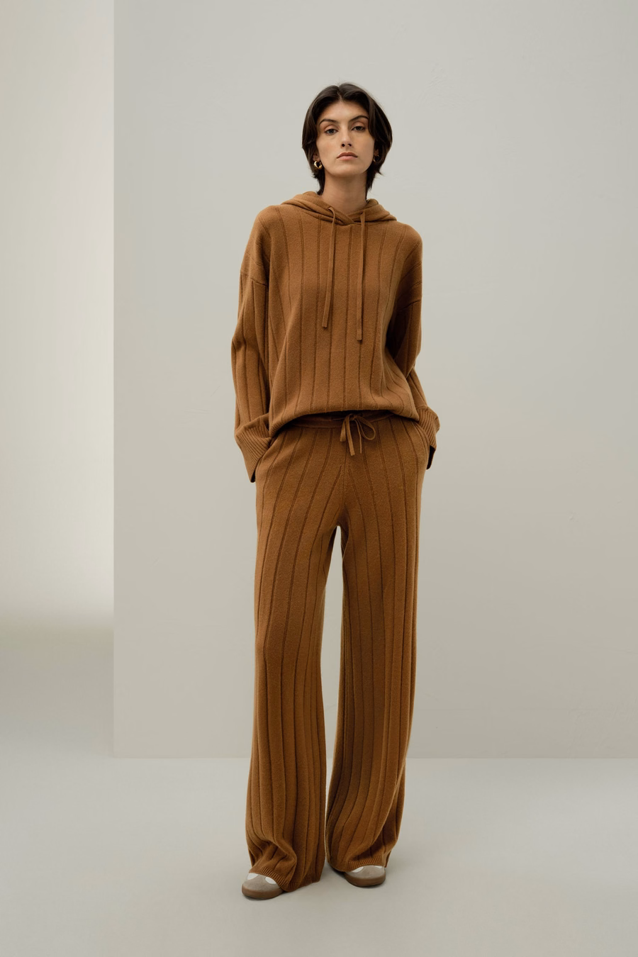 Ribbed Wide-Leg Pants