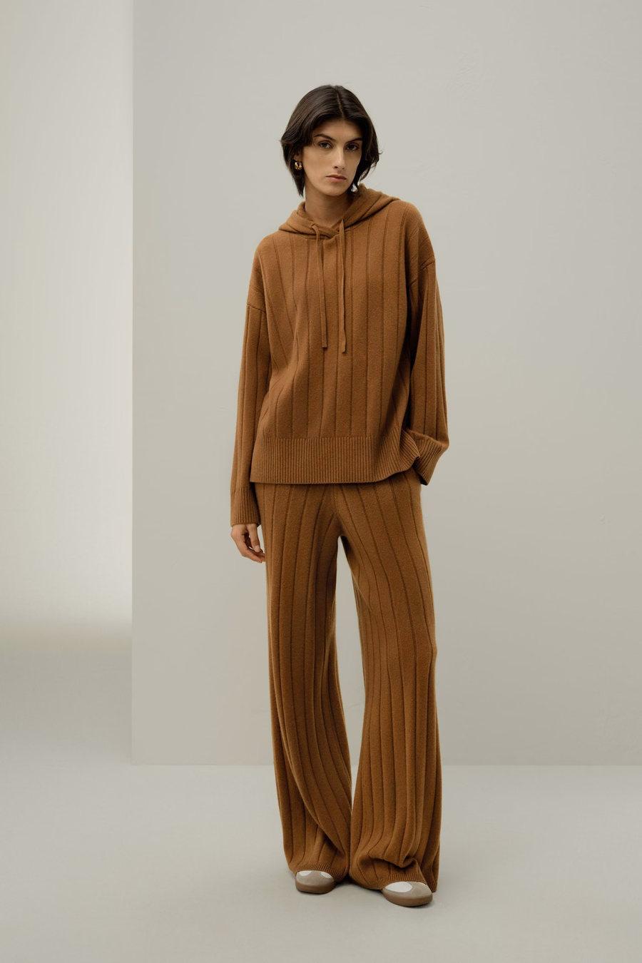 Ribbed Wide-Leg Pants
