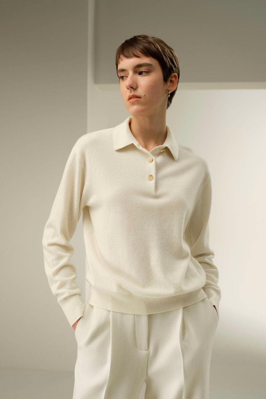 Koszula polo z baby cashmere