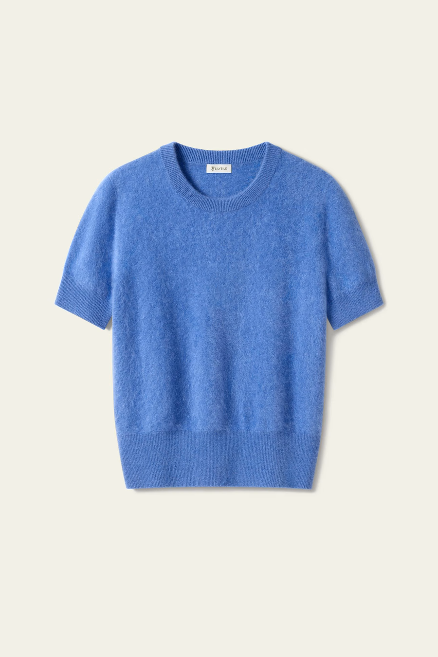 Sweter z krótkim rękawem z kaszmiru brushed