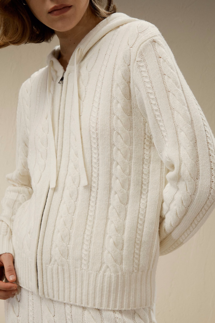 Bela Cable-Knit Wool-Cashmere Blend Hoodie