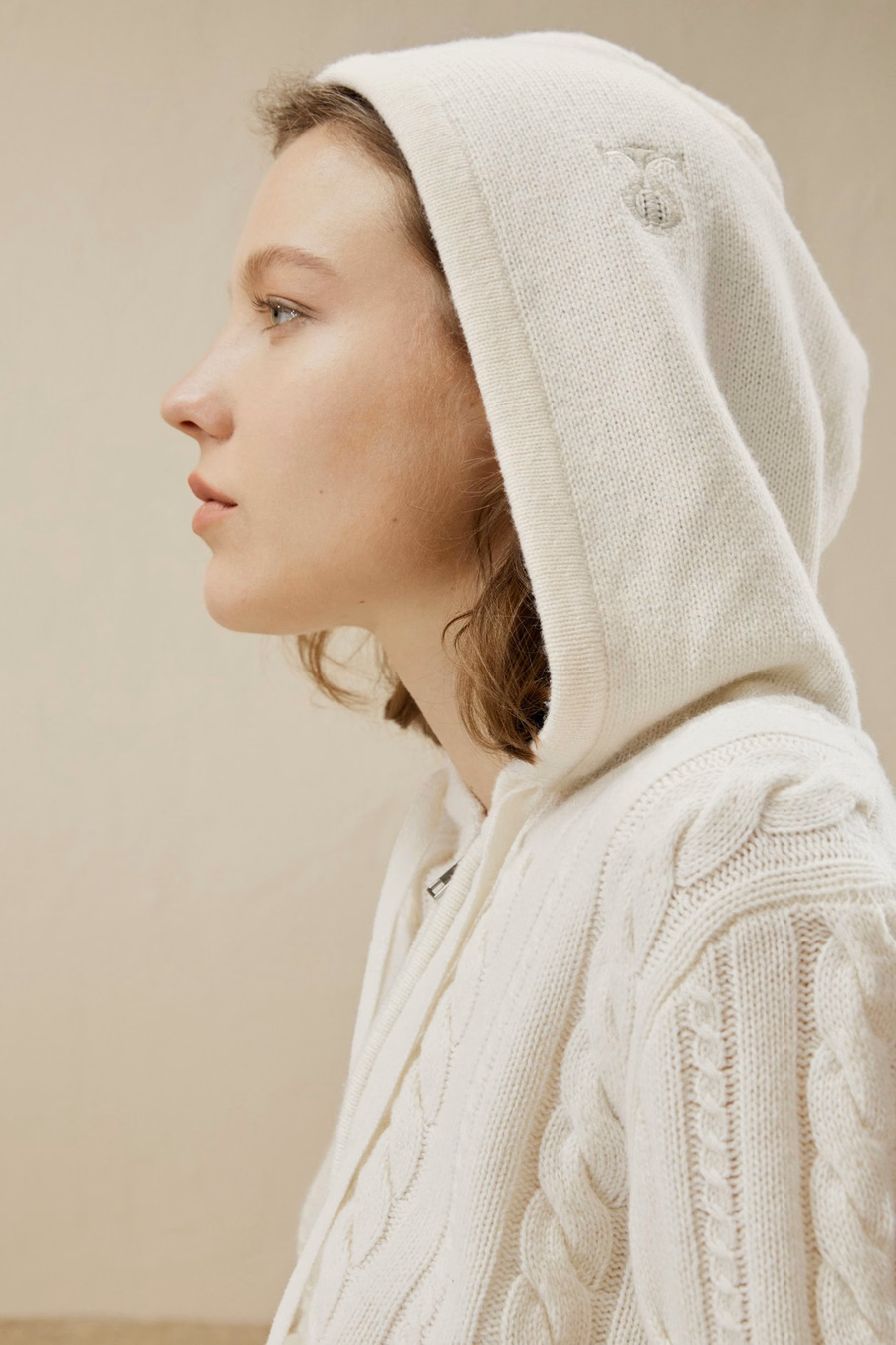 Bela Cable-Knit Wool-Cashmere Blend Hoodie