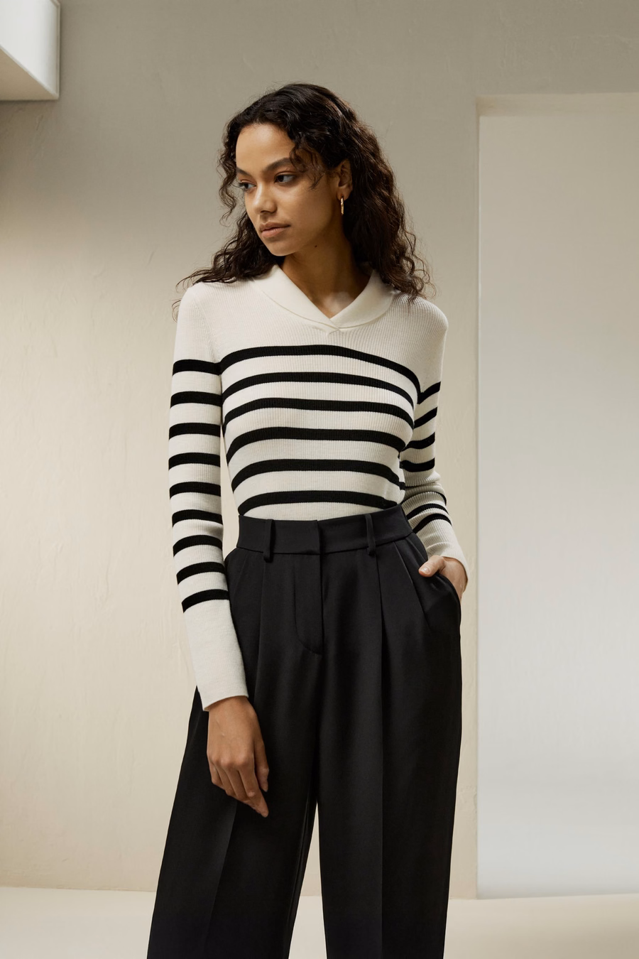 Striped Ultra-fine Merino Wool Sweater