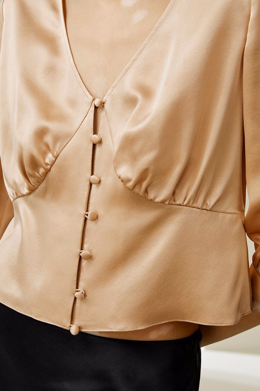 Dopasowany jedwabny top w stylu retro corset