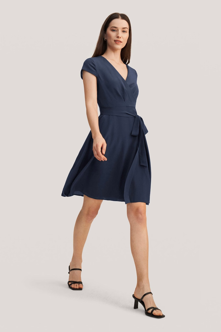 Figure Flattering Silk Wrap Dress