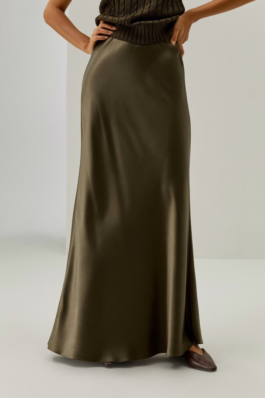 Versatile Double-Faced Silk Charmeuse Skirt