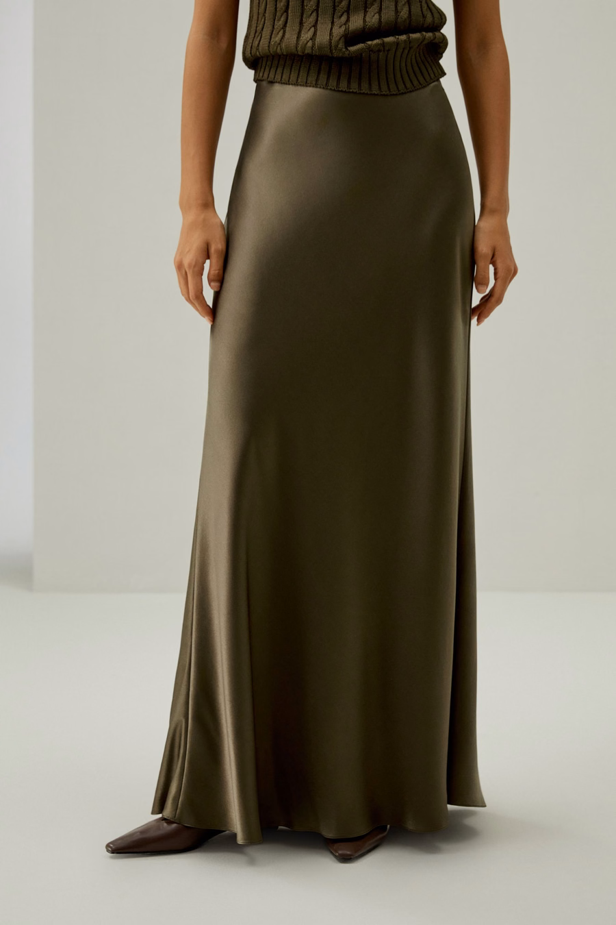 Versatile Double-Faced Silk Charmeuse Skirt