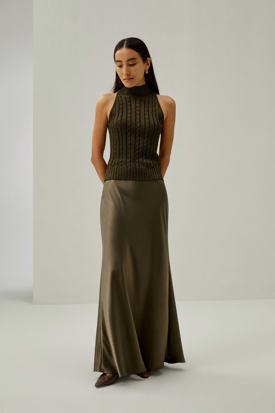 Versatile Double-Faced Silk Charmeuse Skirt