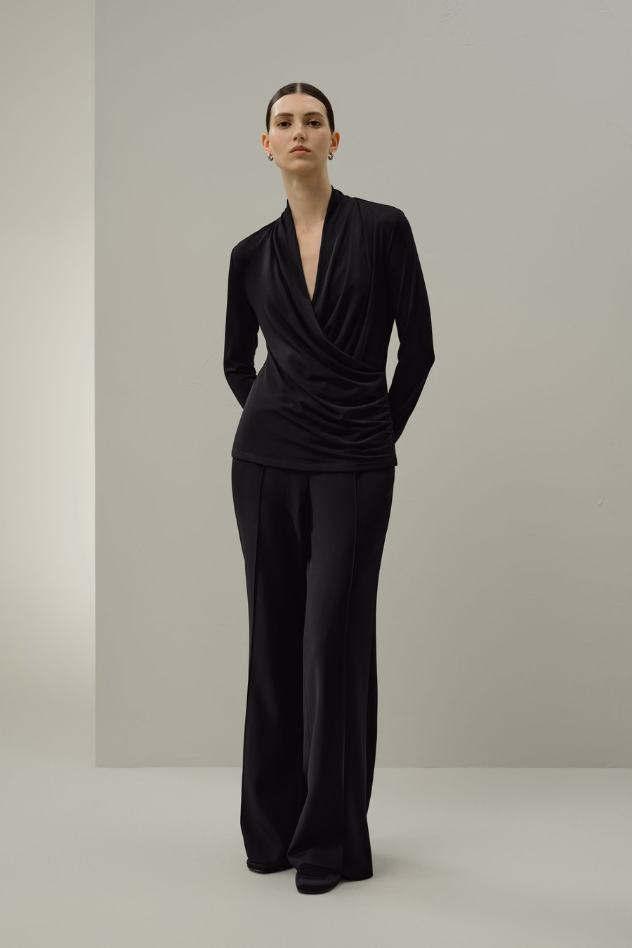 Silk Breeze Jersey Stretch Wrap Top