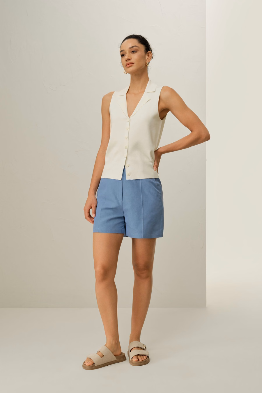Milano Knit Lapel Collar Silk Viscose Vest