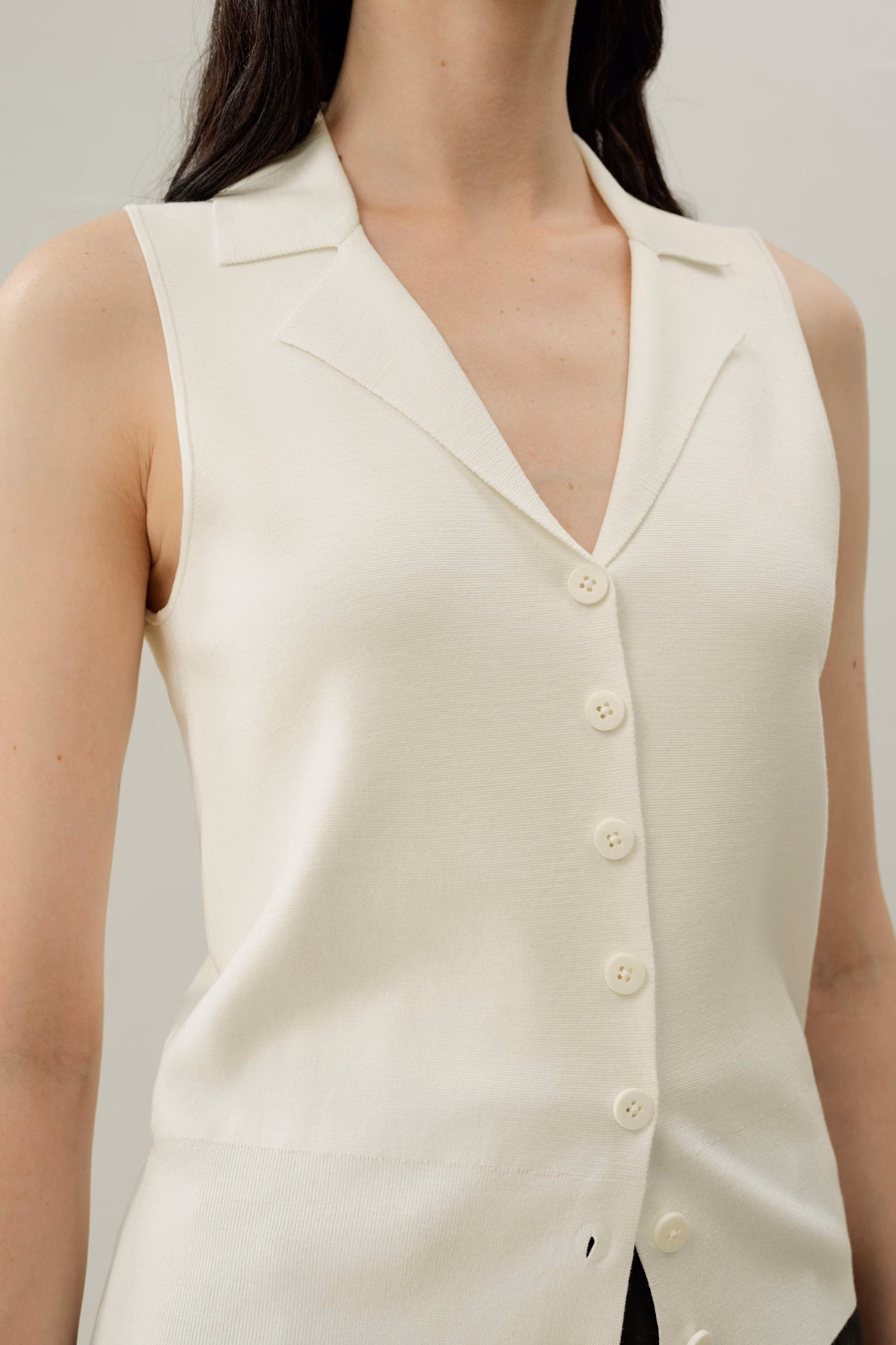 Milano Knit Lapel Collar Silk Viscose Vest