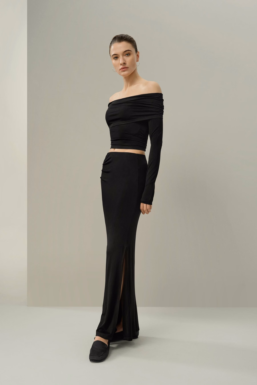 Jedwabna Spódnica Maxi Slim-Fit Jersey Breeze