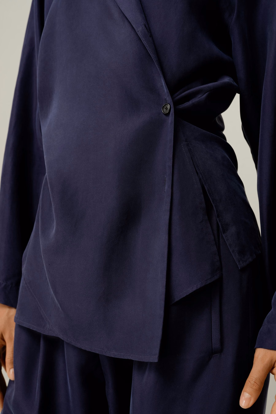 Multipositional Silk Habotai Shirt