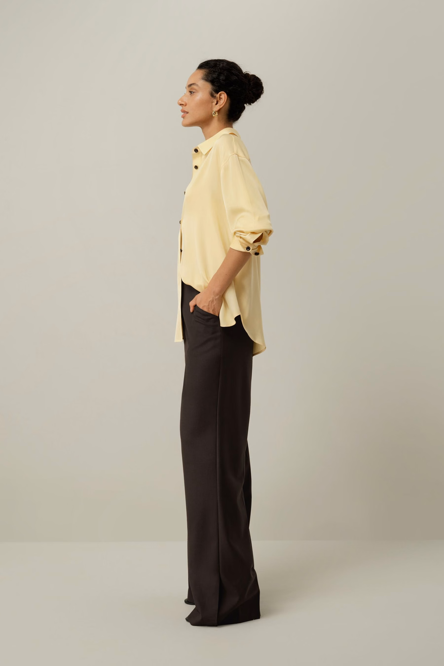 Stretch Double Georgette Oversized Shirt