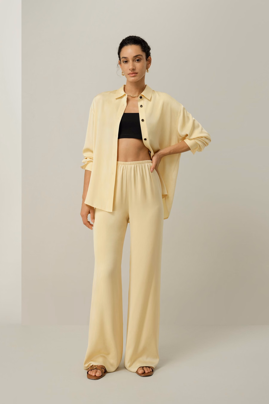 Stretch Double Georgette Oversized Shirt