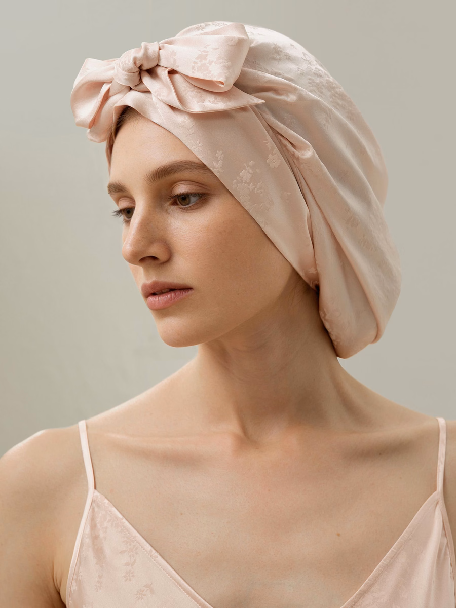 YING Jacquard Bow-tie Sleep Cap
