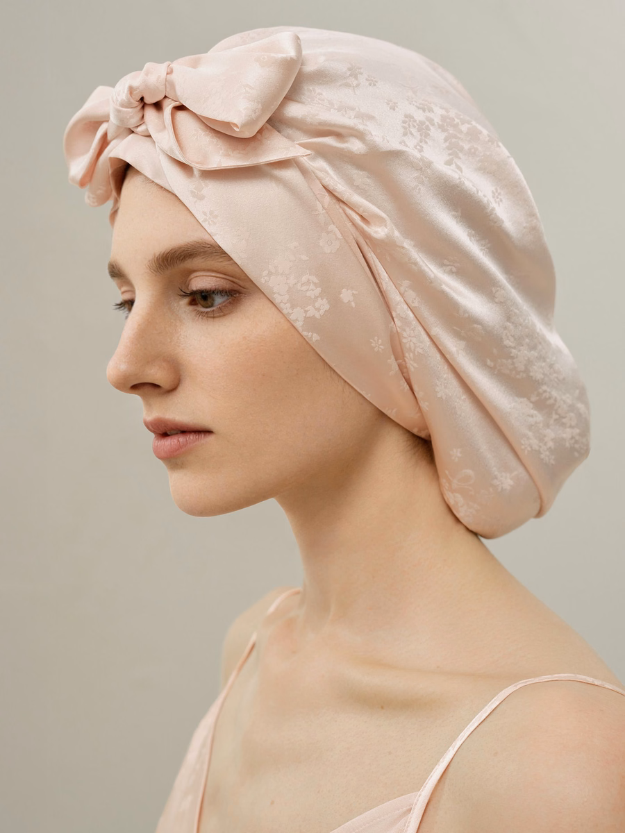 YING Jacquard Bow-tie Sleep Cap